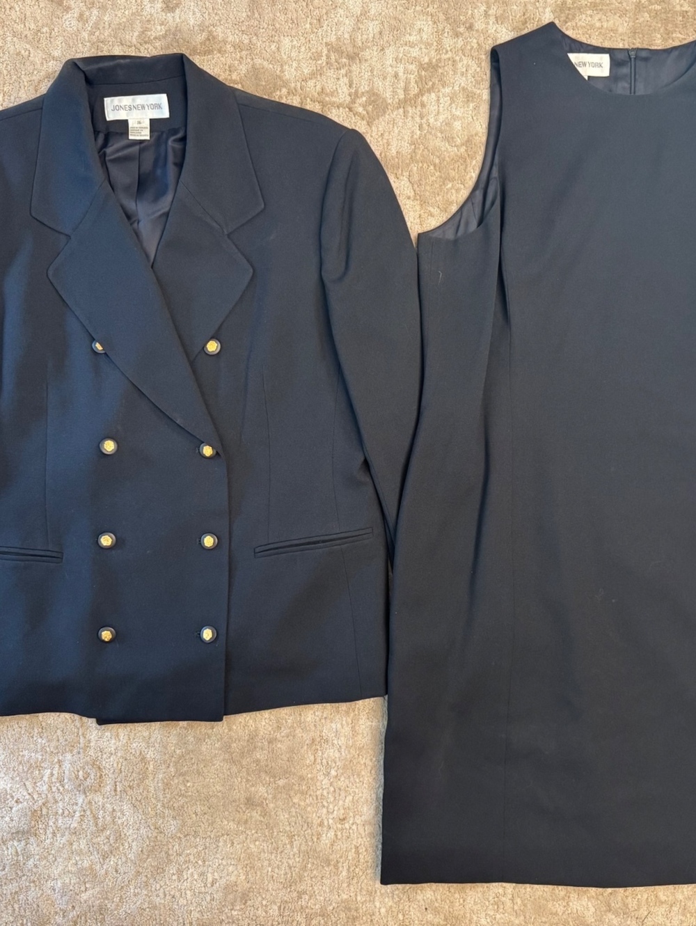Jones New York Women's Black Dress and Blazer Set Size 16